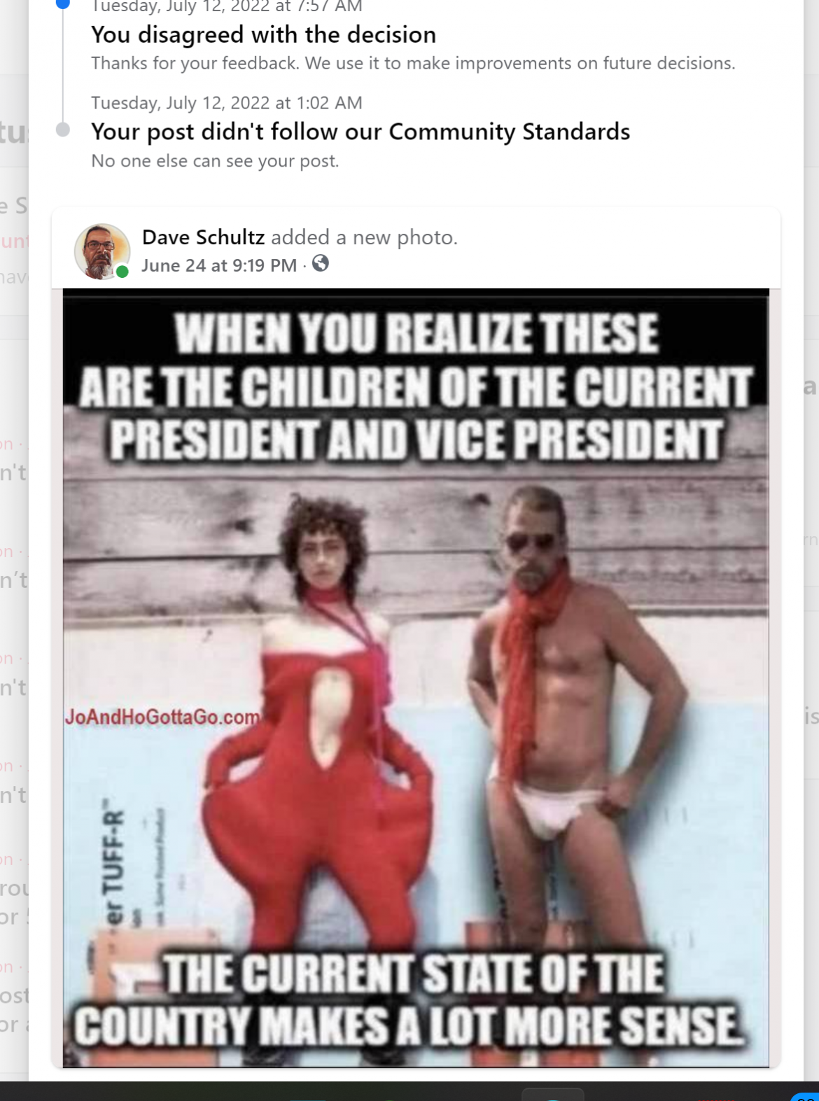 Fascistbook Bans for Politics